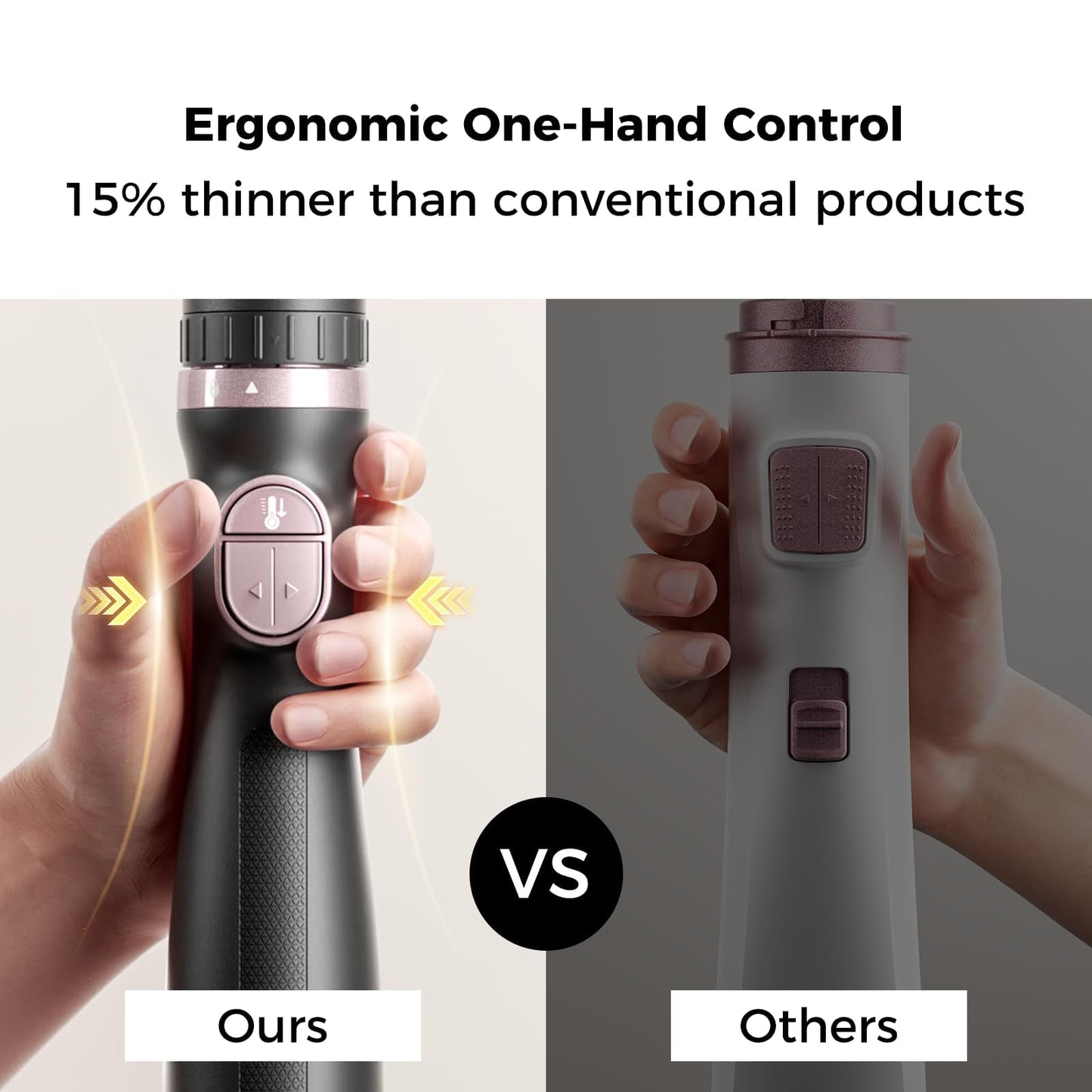 Blow Dryer Brush, 3-in-1 Rotating Hair Dryer Brush with 3 Heads for Drying Styling Volumizing Curling Sleeking in One Step for Long Hair, 3 Temperatures, Negative Ionen, Ceramic Coating, 360° Rotating