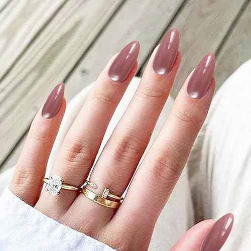 Reusable Water Ripple Magnetic Cat Eye Nails Set Glossy Soft Gel Full Cover Nail Tips in Almond Coffin T Shape for DIY Manicure at Home