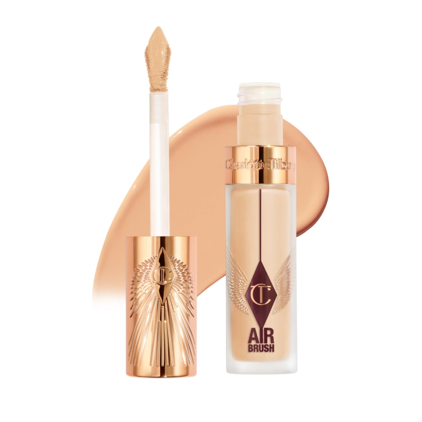 Charlotte Tilbury AIRbrush Flawless Blur Concealer - Concealer for Dark Circles, Blemishes & More - Hydrating, Full Coverage with a Natural Matte Finish - 6 Medium