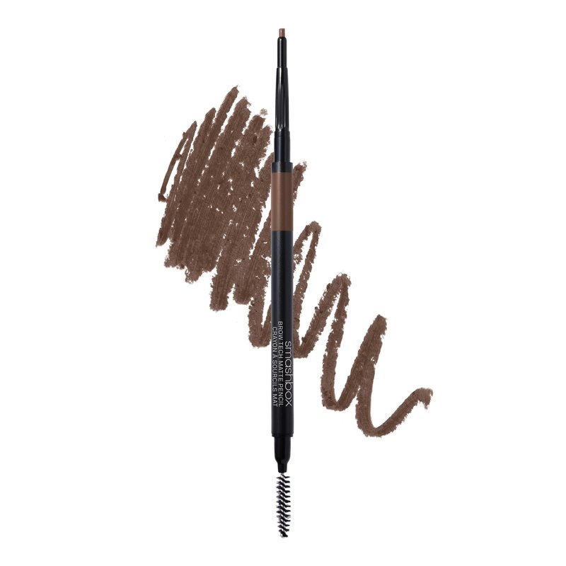 Smashbox Brow Tech Matte Eyebrow Pencil | Waterproof, Smudge Proof + Long Lasting Brow Pencil with Spoolie Brush, Brunette