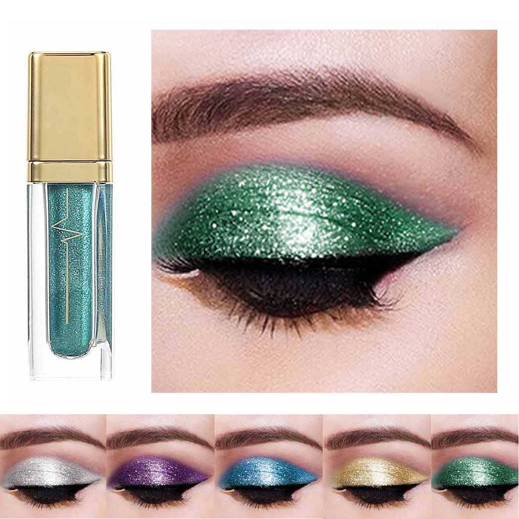 Kilshye Glitter Liquid Eyeshadow Shimmer Eye Shadow Metallic Eyeshadows High Pigment Eyes Shadow Long Lasting Waterproof Eyes Liquid Makeup for Women and Girls Pack of 1 (G- Black 12)
