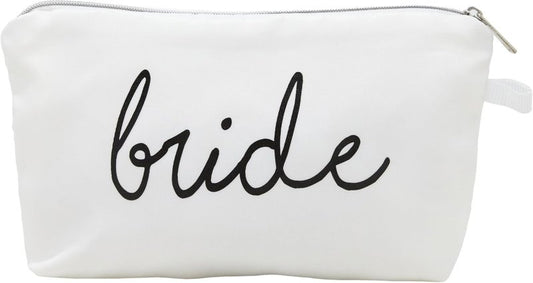 Bridal Tribe Makeup Bag - Zippered Clutch for Bridesmaids | White, One Size