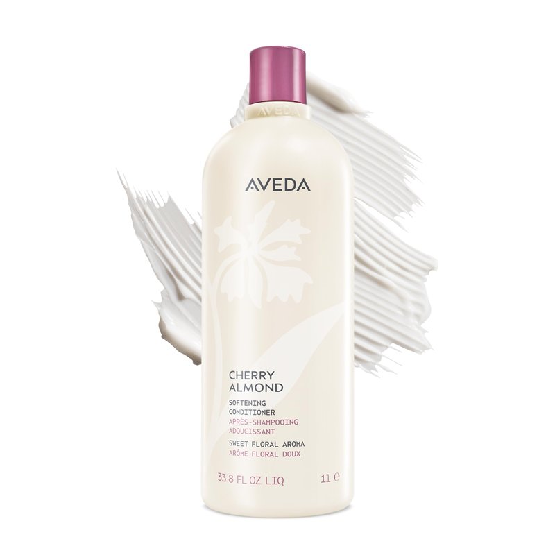 Aveda Cherry Almond Softening Conditioner | for Normal to Dry Hair | 98% Naturally Derived* | with Coconut Oil & Shea Butter | Silicone Free | Iconic Aroma of Tonka, Orange, Ylang Ylang, 33.8 Fl Oz