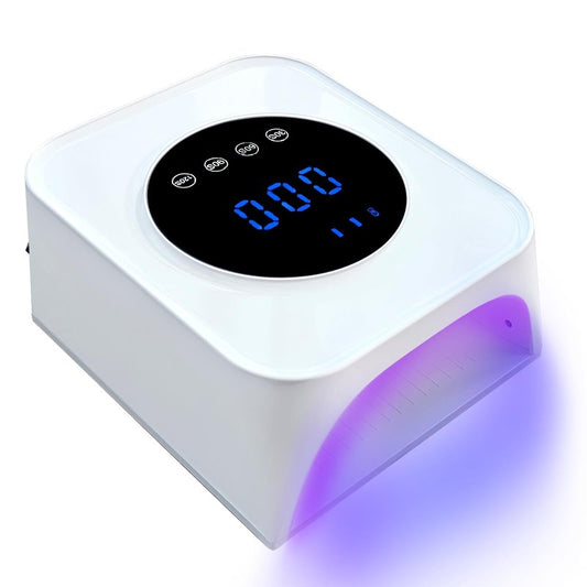 Belovedone UV Nail Lamp, 72W Rechargeable LED Gel Nail Light Dryer for Gel Polish 4 Timer Modes Cordless Bling Pink Diamond Rhinestones for Salon & Home