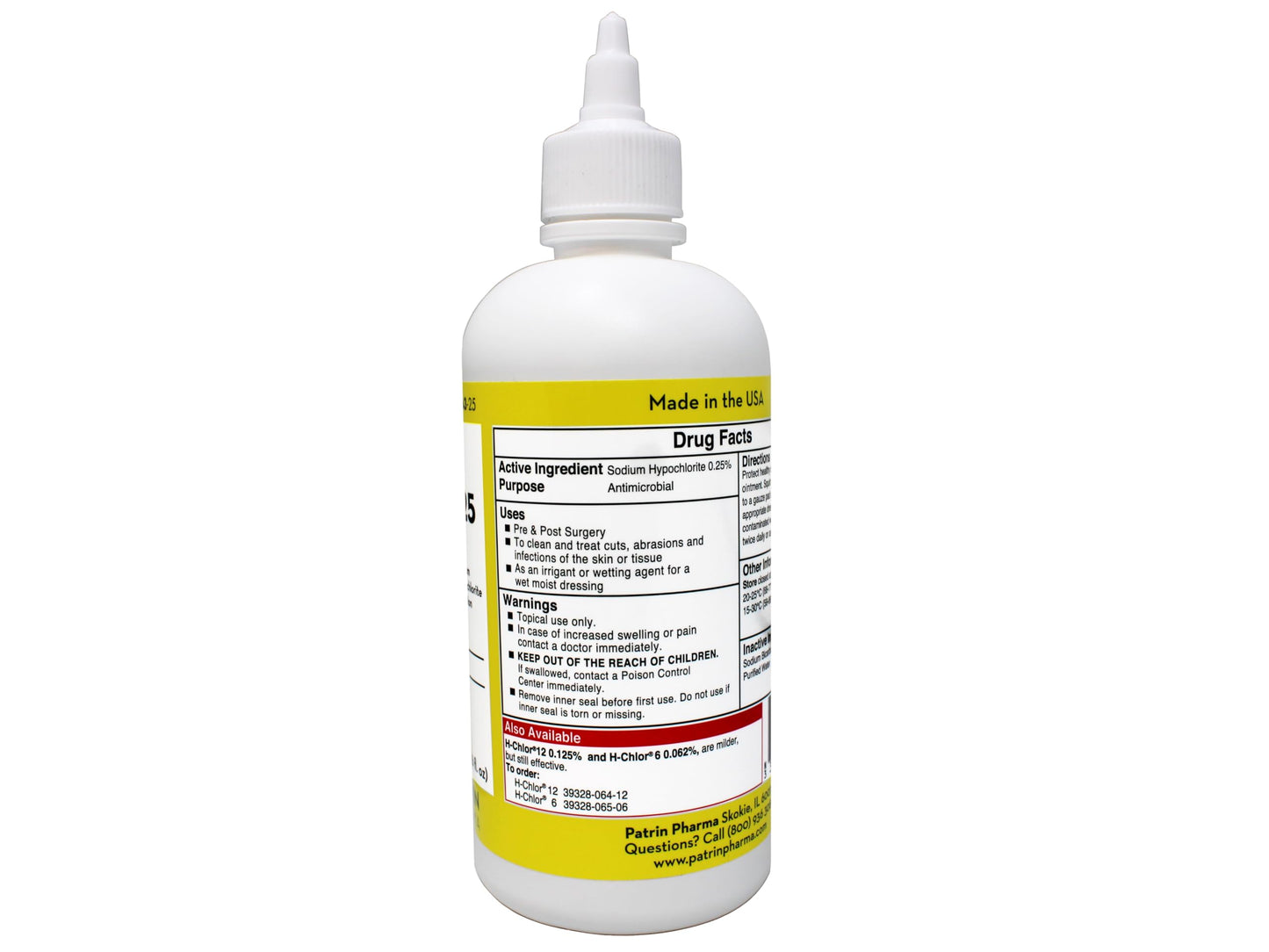 Patrin Pharma Hysept 25 Antimicrobial Wound Cleaner Bottle, Assorted, 16 Fl Oz