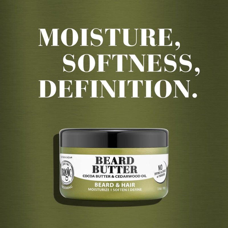 SoftSheen-Carson Magic Men's Grooming Conditioning Beard Butter With Cocoa Butter and Cedarwood Oil, Moisturizes, Softens and Define With No Drying Alcohol, 3.5 ounces