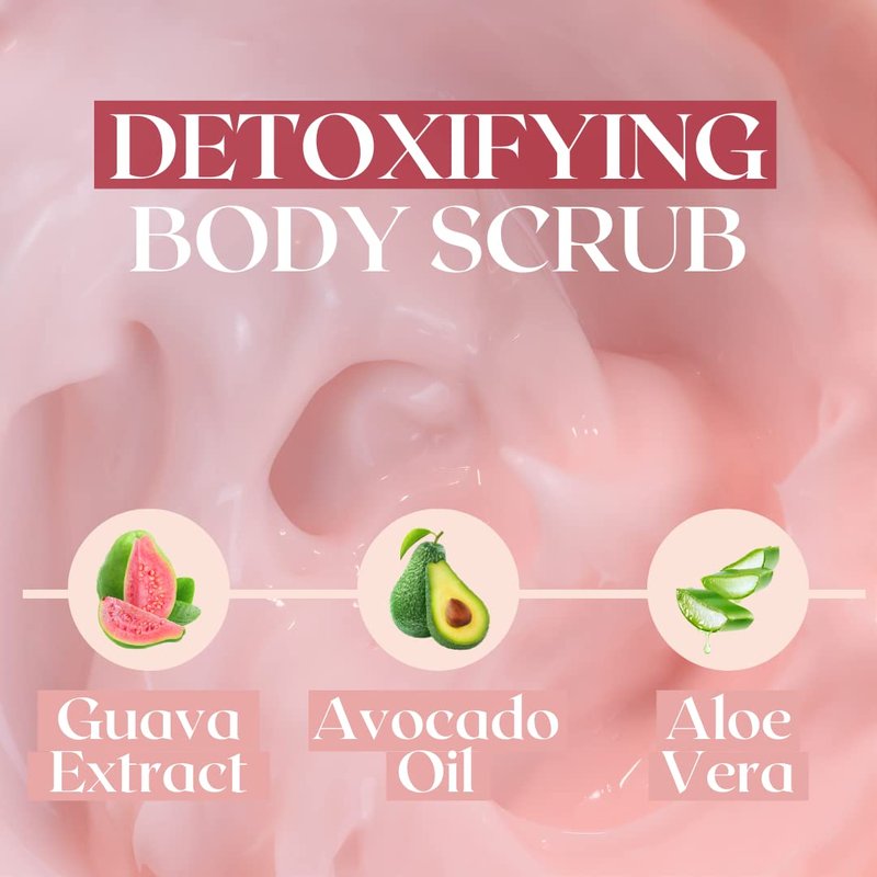 Skincare Body Scrub - Guava & Avocado Oil for Gentle Exfoliation and Hydration | 16 oz