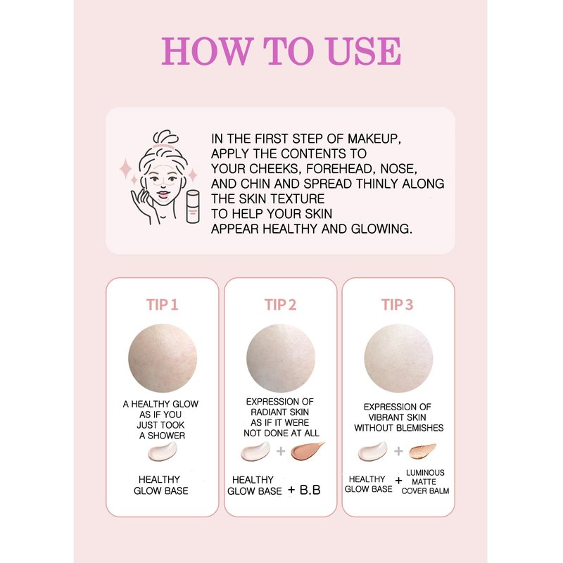 YEOAU, A bright makeup base that provides Natural Radiance for a.t.o.m.y Healthy Glow Base, (1.11FL.OZ.)