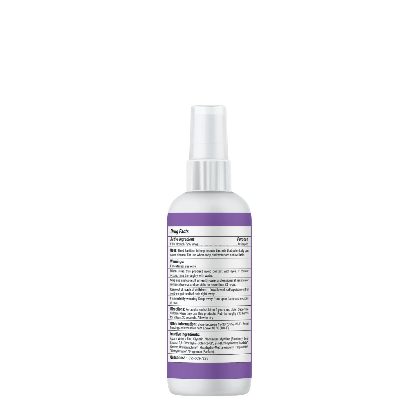 ATTITUDE Hand Sanitizer Spray for Kids & Adults, EWG Verified, Travel Size, Dermatologically Tested, Plant and Mineral Based, Vegan, Vanilla and Pear, 3.5 Fl Oz (Spray Bottle)