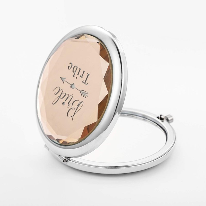 Compact Pocket Makeup Mirrors Set - 9 Pieces with Bride to Be & Bride Tribe Designs | Perfect Bachelorette Party Gifts (Champagne)