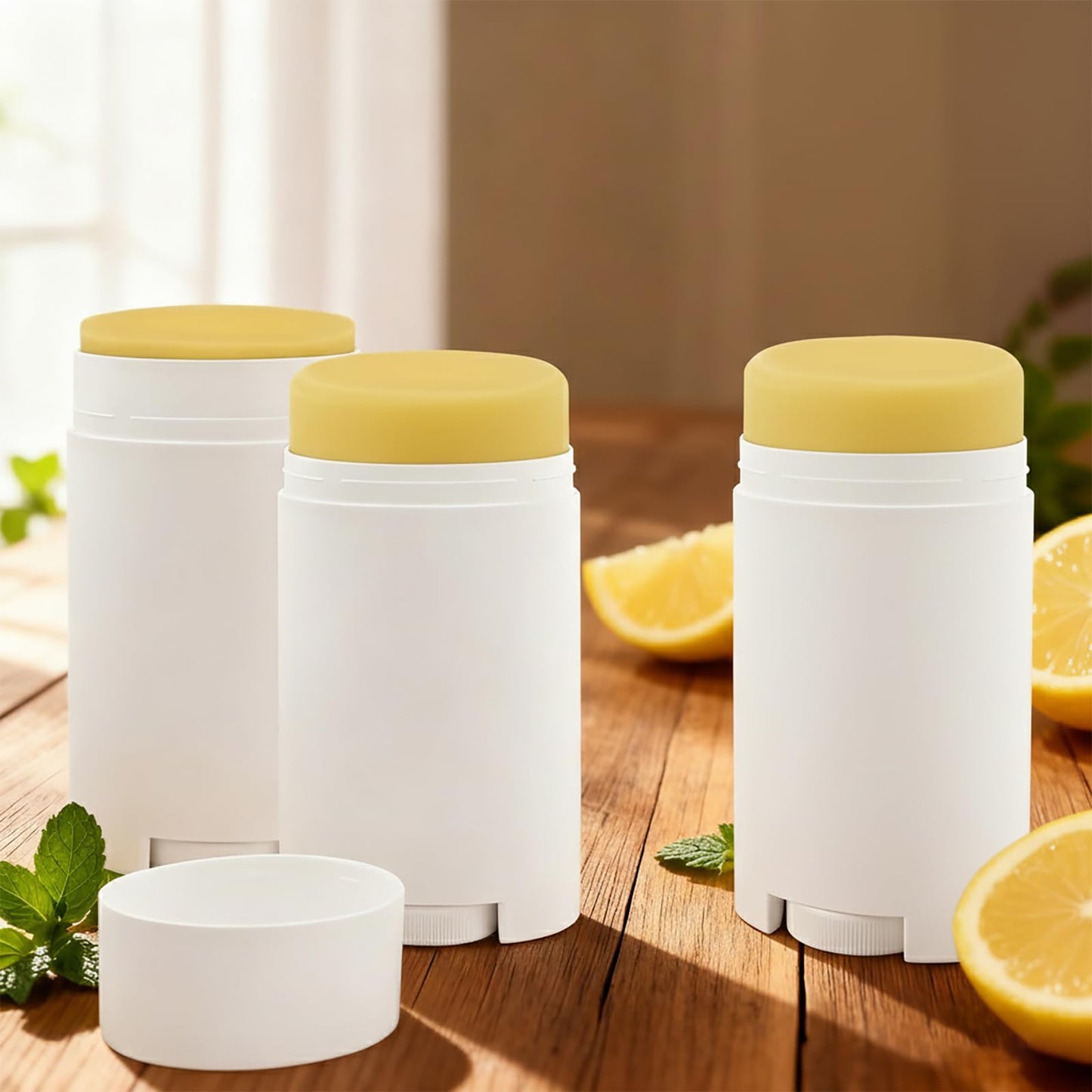 Zynexa 30 Pack 75ml/2.5oz Empty Deodorant Containers Refillable Deodorant Tubes White Oval Twist-Up Lip Balm Tubes for Homemade DIY Lipstick Crayon Lotion Chapstick