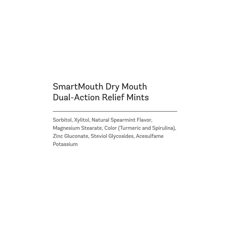 SmartMouth Dry Mouth Dual-Action Mints - Sugar-Free Mints for Dry Mouth Support - With Zinc & Xylitol - Travel-Friendly Packaging for On-the-Go Oral Care - Mellow Mint - 50 Count, 8-Pack