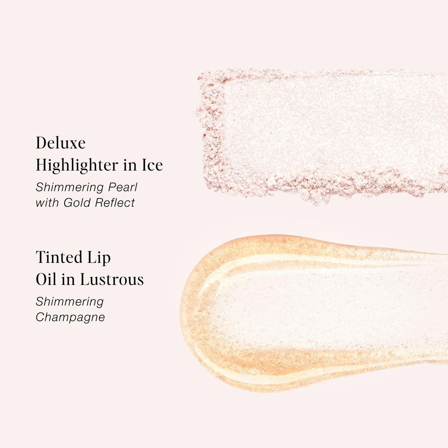 Jouer Glow On La Go Cheek & Lip Set - Deluxe Ice Highlighter + Diamond Shimmering Tinted Lip Oil - Highlighter Powder for Face - Luminizing Powder & Shimmer Lip Oil