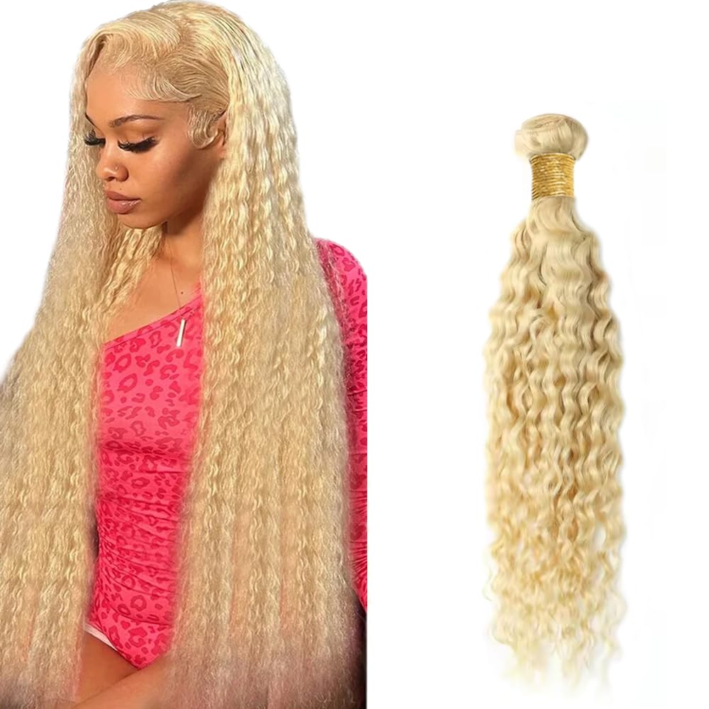 Color 613 Bundles Human Hair Blonde Curly Bundles 20 Inch Unprocessed Brazilian Virgin Hair