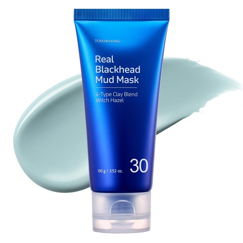 TOSOWOONG Real Blackhead Mud Mask, Facial & Nose Pore-Purifying Clay - Korean Mud Mask, Pore Tightening, Deep Pore Cleaner, Cooling & Quick Dry Formula Face Mask, Oil Control, 100 g / 3.52 oz.
