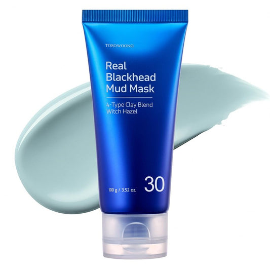 TOSOWOONG Real Blackhead Mud Mask, Facial & Nose Pore-Purifying Clay - Korean Mud Mask, Pore Tightening, Deep Pore Cleaner, Cooling & Quick Dry Formula Face Mask, Oil Control, 100 g / 3.52 oz.