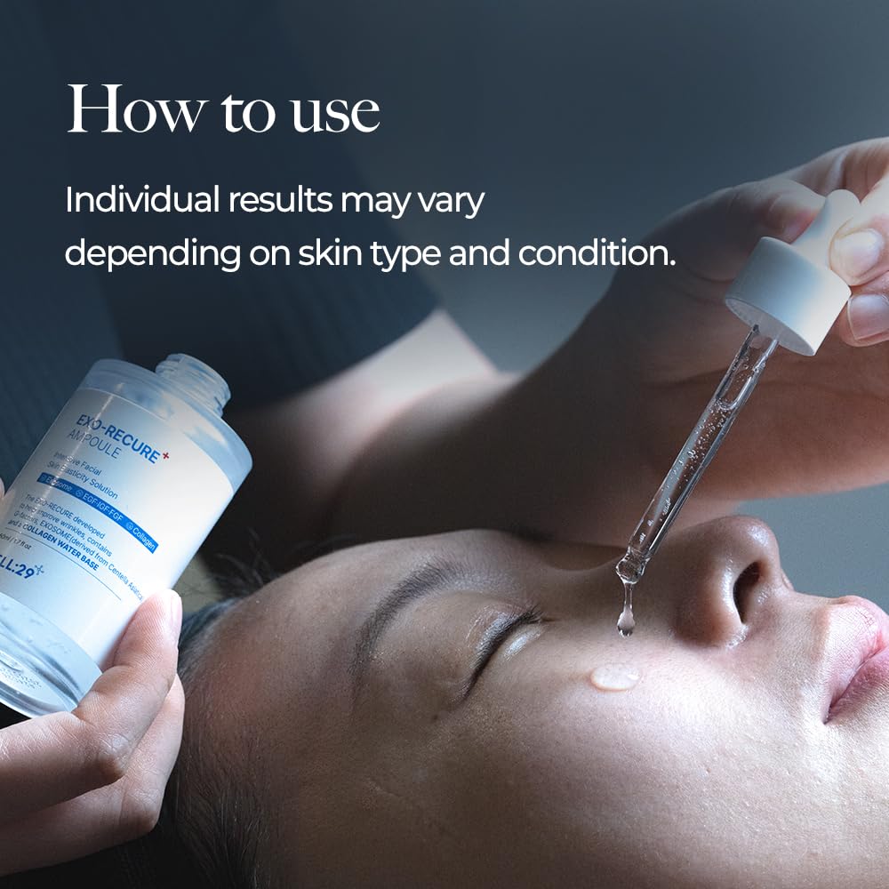 CELL29 Exo-Recure Ampoule Exosome 10,000 PPM Collagen Water Fast Absorption Deep Hydration Rejuvenation Anti-Aging Glass Skin Pore Minimizer Skin Barrier KOREAN SKINCARE 50ml 1.71 Fl.Oz