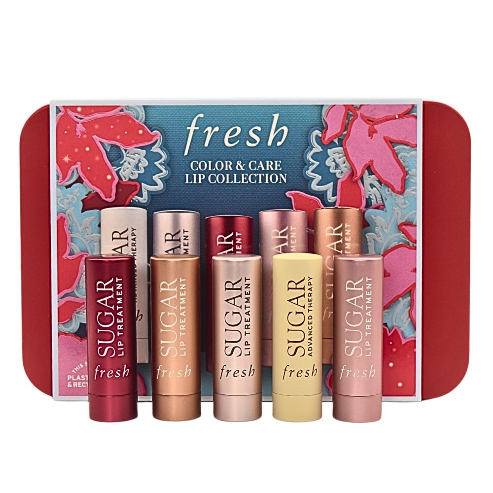 Fresh Mini Color and Care Lip Collection Holiday Gift Set - Advanced Therapy, Rose, Icon, Petal, Honey