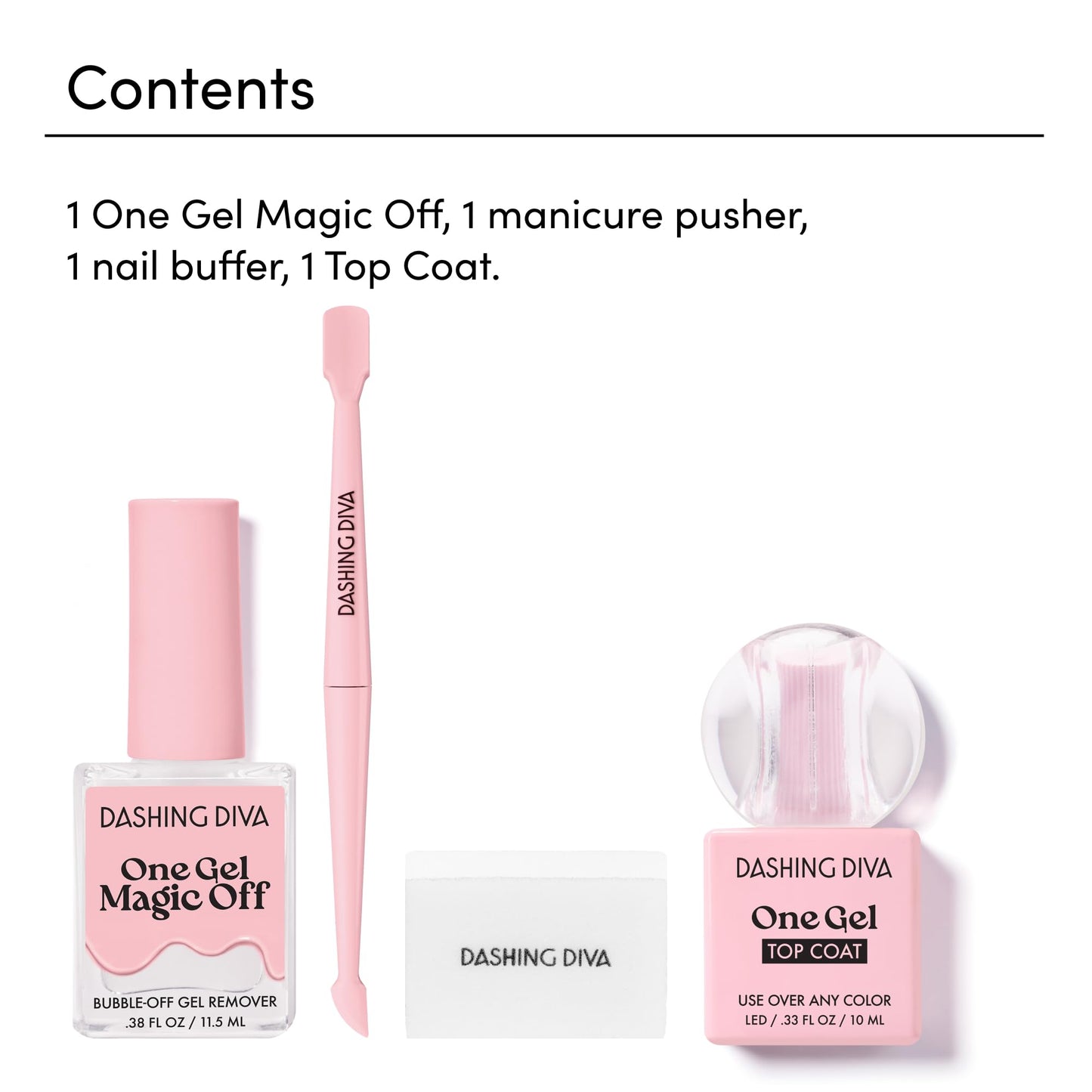 Dashing Diva One Gel Magnetic Mega Bundle – One Gel Magnetic Starter Kit in Villainous, Top Coat and Magic Off Nail Polish Remover - Manicure Set includes LED Lamp and Power Magnet