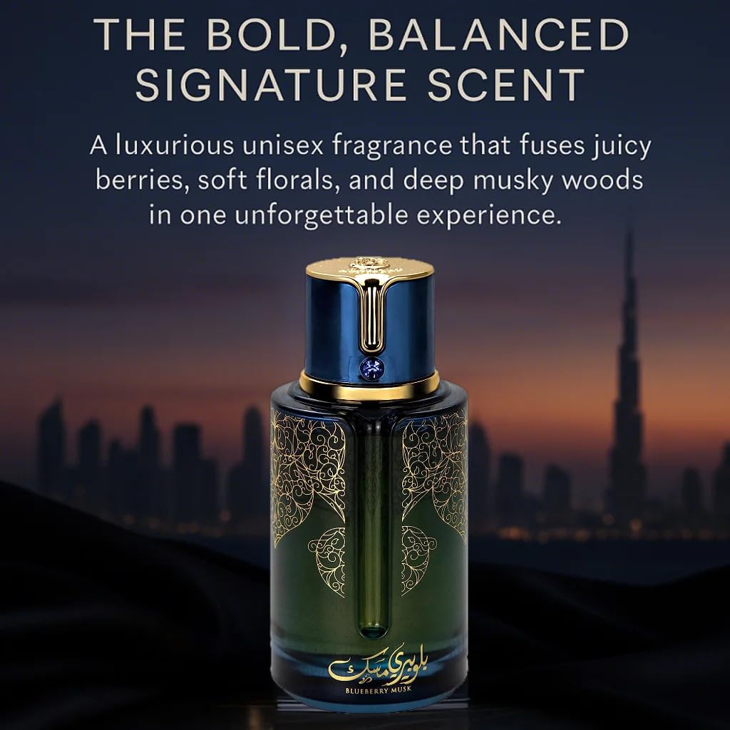 9 O'CLOCK BlueBerry Musk Unisex Perfume, Long Lasting Cologne for Men and Women 3.4 Fl. Oz. Eau de Parfum Natural Spray