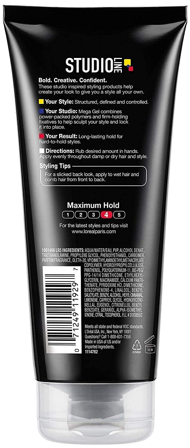 L'Oreal Paris Studio Line Head Lock Mega Hard Hold Gel 6.8 oz (Pack of 3)