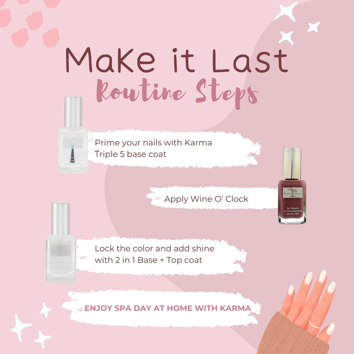 Karma Naturals Nail Polish – Non-Toxic, Vegan & Cruelty-Free (WINE O'CLOCK, 0.43 fl oz)