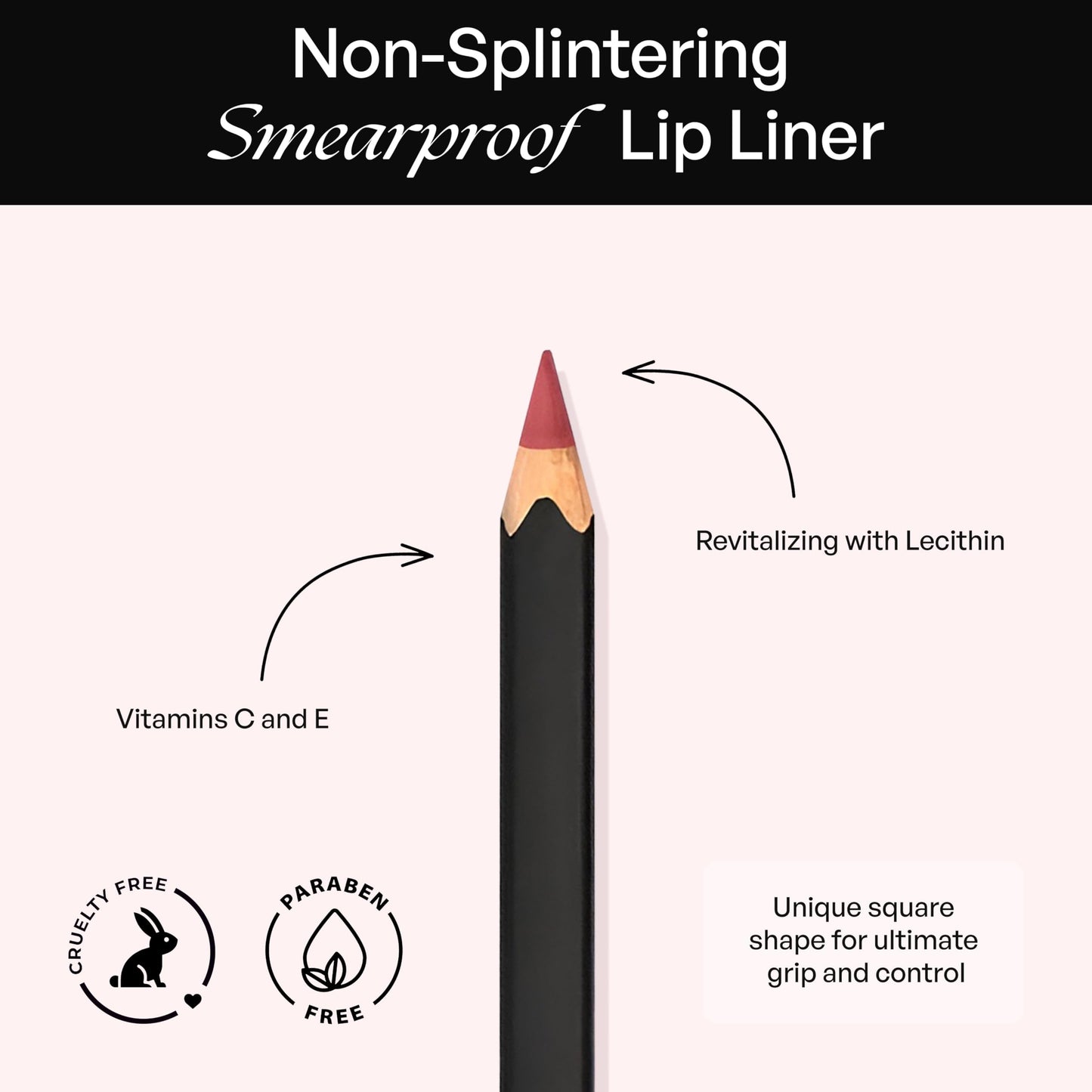 Sorme Waterproof Lip Liner - Non-splintering Smearproof Lip Liner - Revitalizing with Lecithin, Vitamins C and E