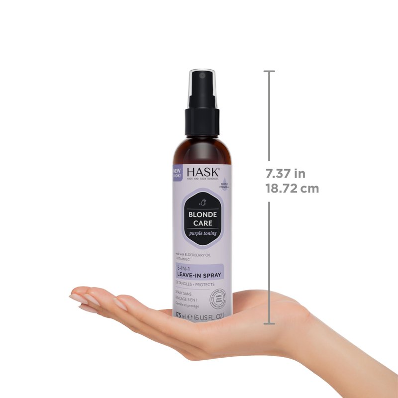 HASK BLONDE CARE 5-IN-1 Leave-In Spray Conditioner - vegan formula, cruelty free, color safe, gluten-free, sulfate-free, paraben-free