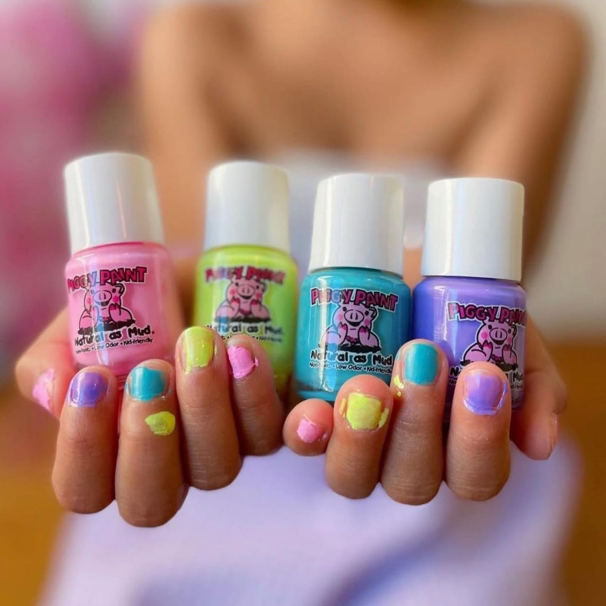 PIGGY PAINT 100% Non-toxic Girls Nail Polish - Safe, Chemical Free Low Odor for Kids, Funny Bunny