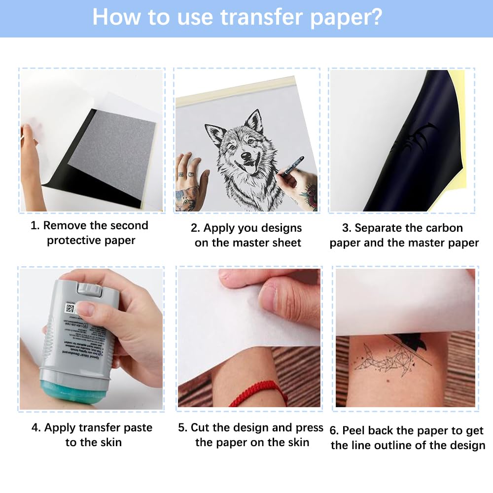 20Pcs Tattoo Practice Skin 3MM with Transfer Paper Kit- Gakonp 5pcs Fake Practice Skin 15pcs Tracing Paper 3mm Thick Tattoo Fake Skins Kit