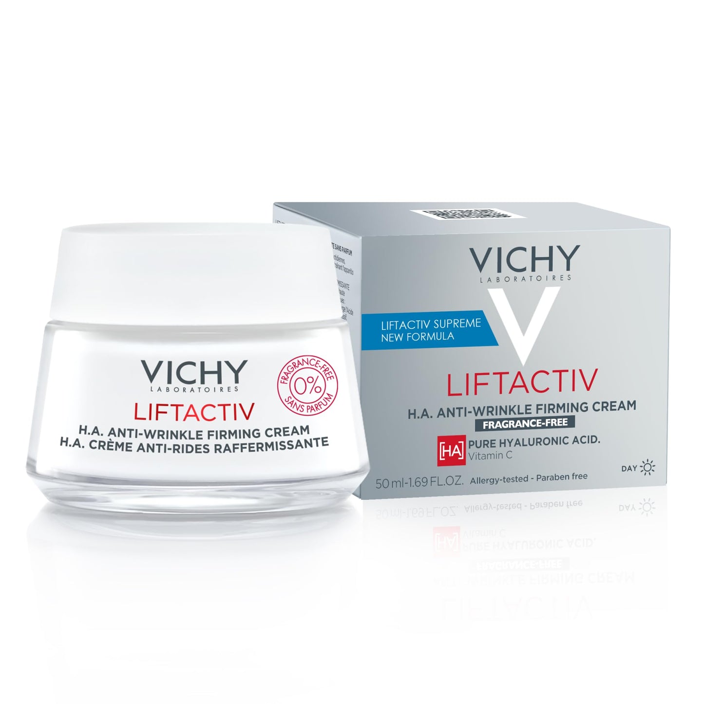 Vichy LiftActiv H.A. Anti-Wrinkle Firming Cream, Anti Aging Face Cream With Vitamin C & Hyaluronic Acid, Smoothing & Firming For Wrinkles, Visibly Plumps Skin & Improves Radiance