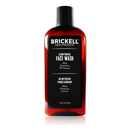 Brickell Men's Clarifying Gel Face Wash - Foaming Daily Cleanser with Aloe & Coconut | 8 Ounce