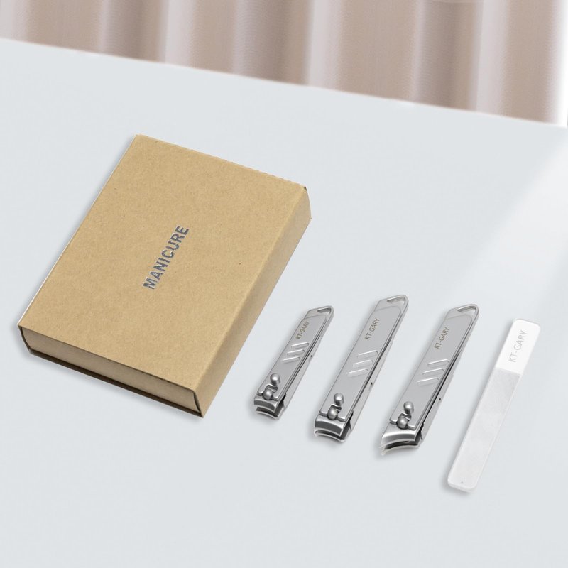 KT-GARY Nail Clippers Set,4pcs Anti Splash Nail Clippers with Nail File,Professional Stainless Steel Finger&Toenail Clippers Nail Cutter for Men& Women