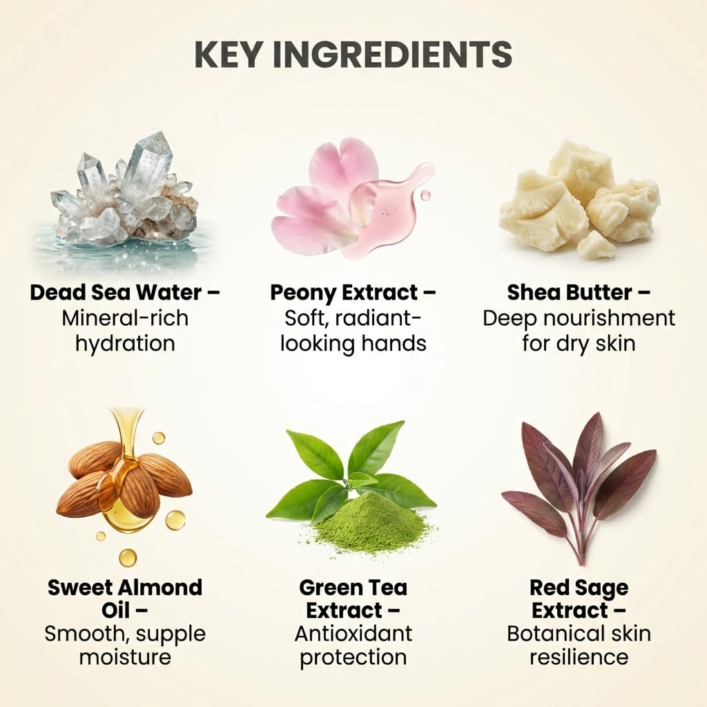 Seacret Hydrating Hand Cream - Dead Sea Minerals & Shea Butter Moisturizer | Fast-Absorbing, Vegan, 3.4 Fl Oz