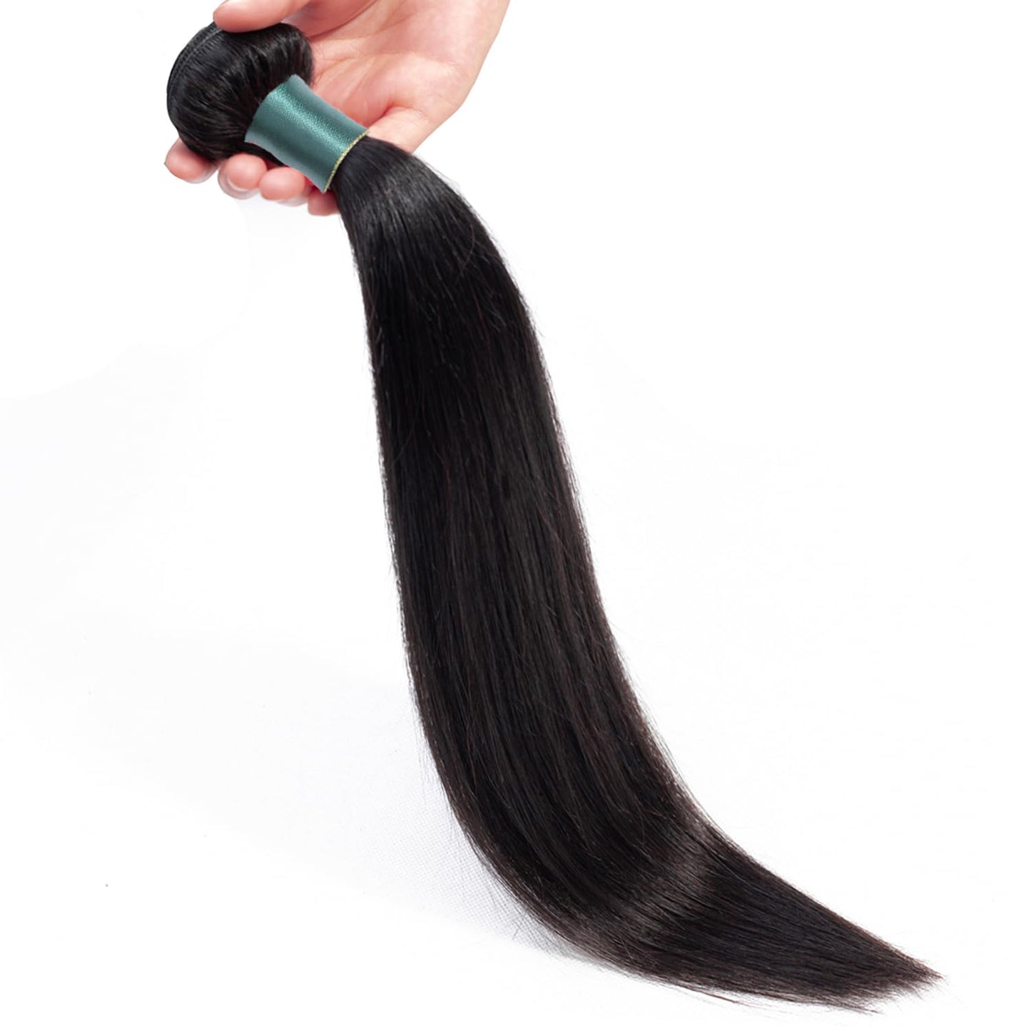 Brazilian Straight Human Hair Bundles 24 Inch 1 Bundle Human Hair Weave 12A 100% Unprocessed Virgin Hair Extensions Single Bundle Natural Black Color