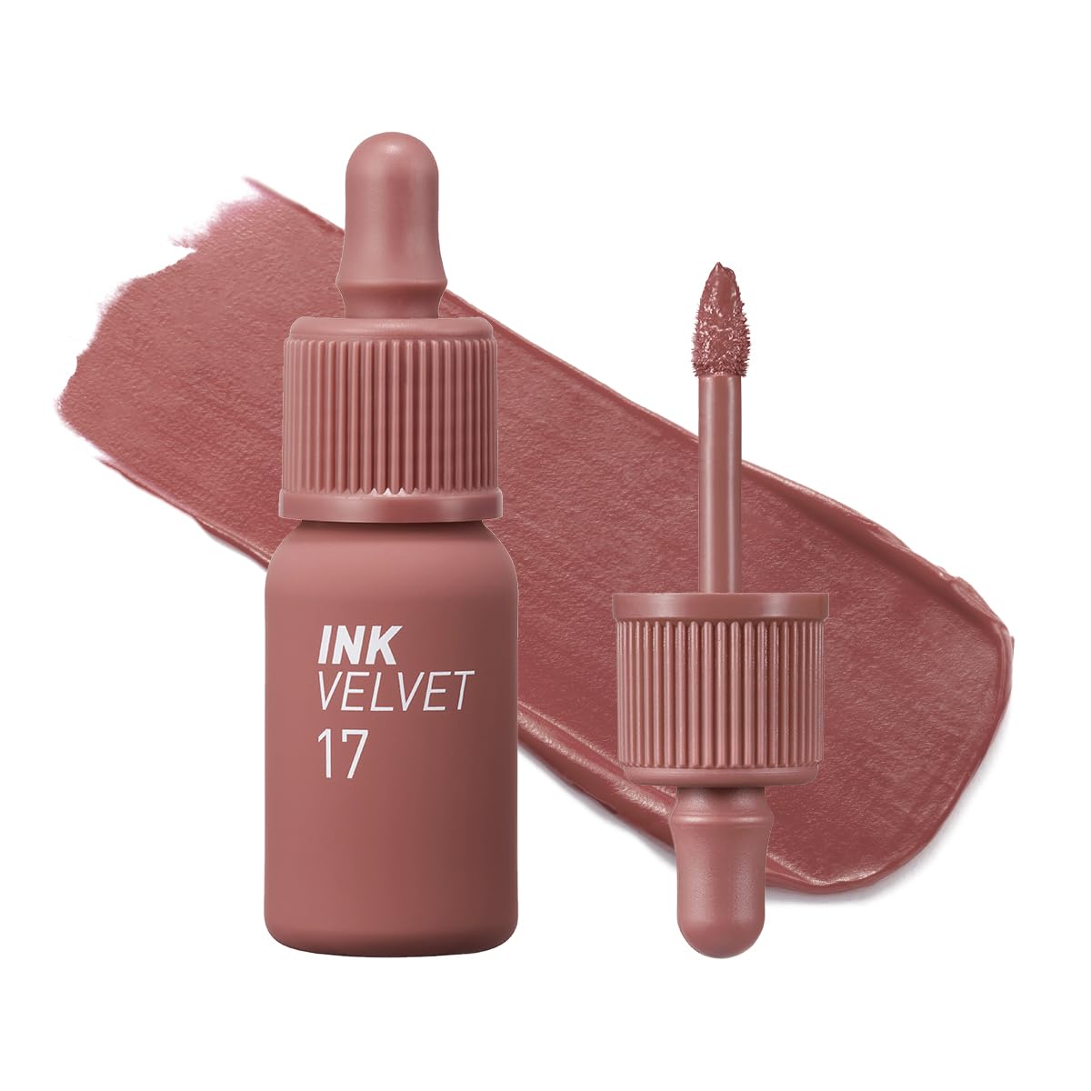 Peripera Ink Velvet Lip Tint | High Pigment, Longwear, Weightless Formula - 017 Rosy Nude
