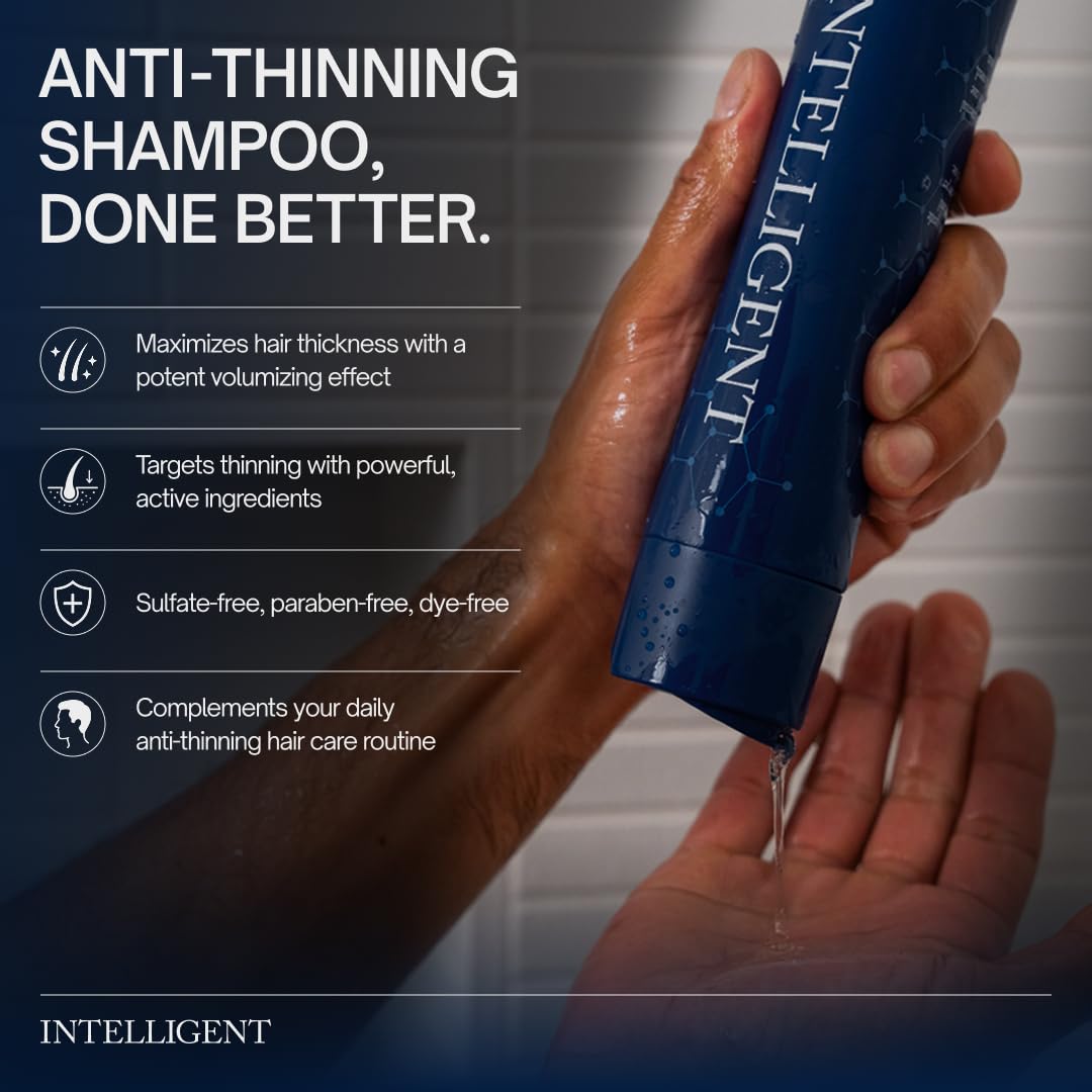 INTELLIGENT Super Volumizing Hair Loss Shampoo - Strengthens Weakened Hair | Maximizes Volume | Formulated for Thinning Hair | 10 fl oz (295 ml)