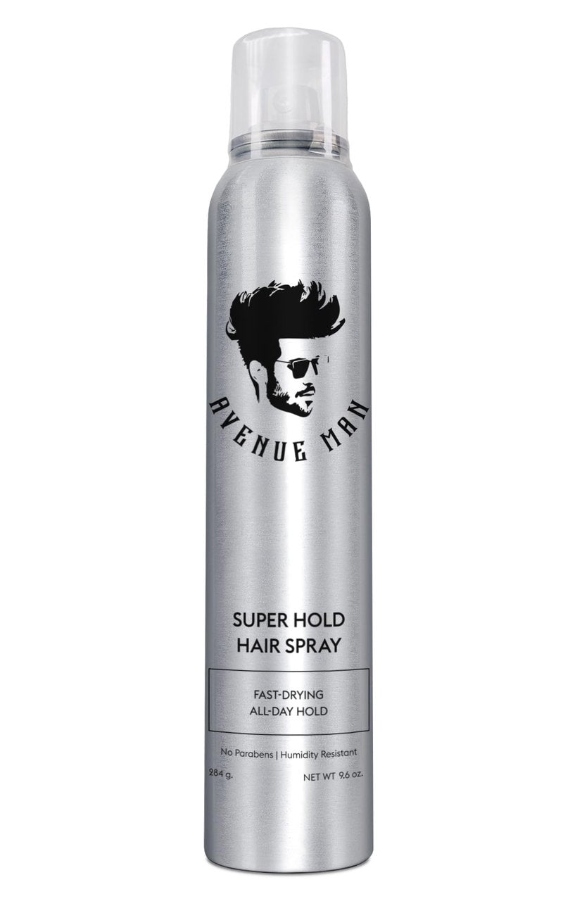 Avenue Man Super Hold Hairspray for Men - Fast-Drying Men Hair Spray - Shapes, Lifts & Holds Hair for Long-Lasting Control - Mens Hair Spray Extra Hold for Effortless All-Day Control - 10 oz