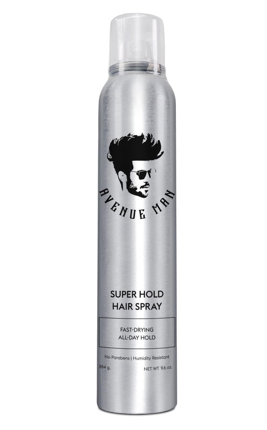 Avenue Man Super Hold Hairspray for Men - Fast-Drying Men Hair Spray - Shapes, Lifts & Holds Hair for Long-Lasting Control - Mens Hair Spray Extra Hold for Effortless All-Day Control - 10 oz