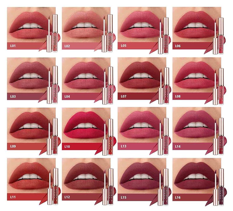 Matte Liquid Lipstick Set - Long-Lasting Velvety Lip Color | 16-Piece Nude Makeup Collection for Women