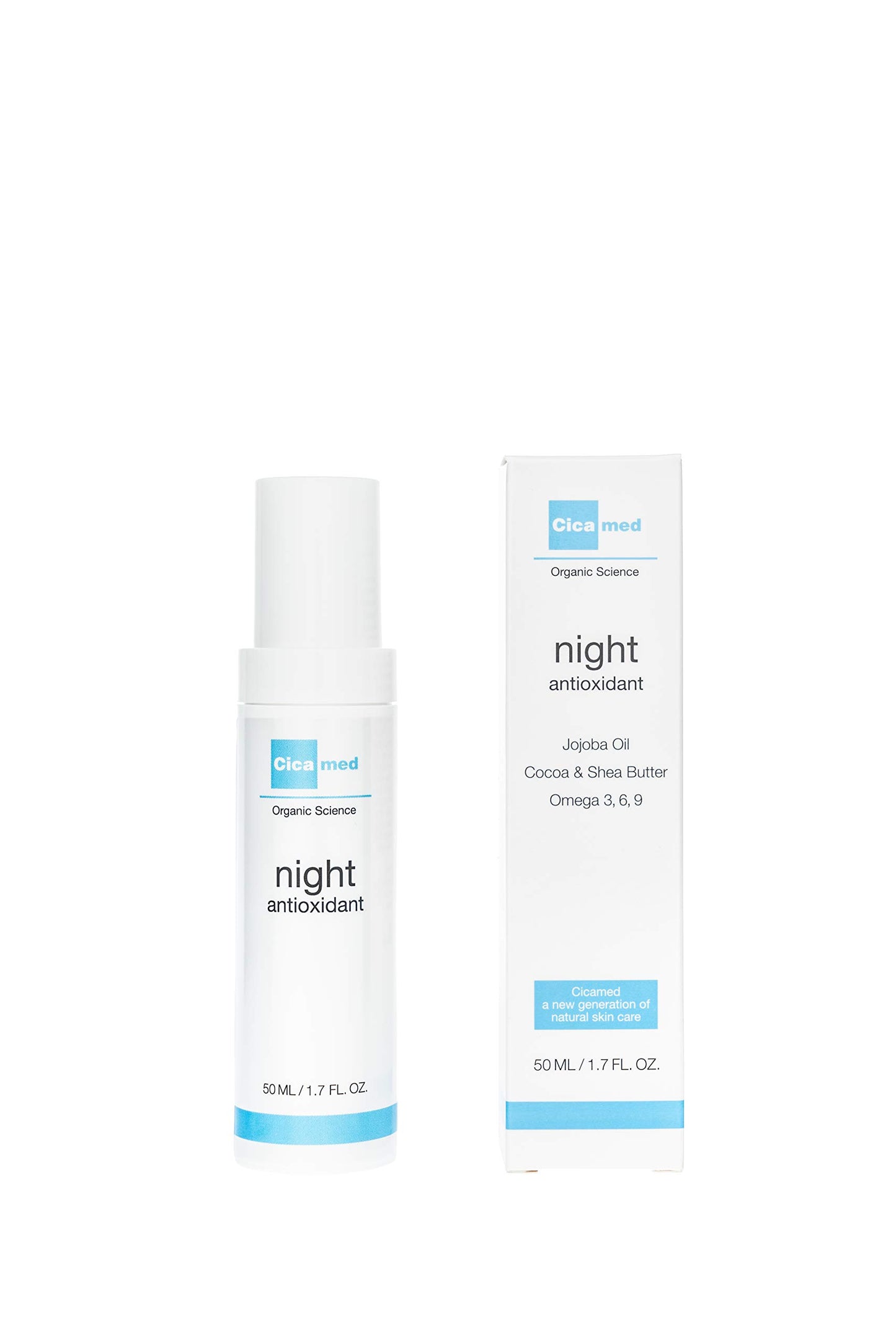 Cicamed Advanced Night Repair Antioxidant Facial Moisturizer Cream, Organic Science