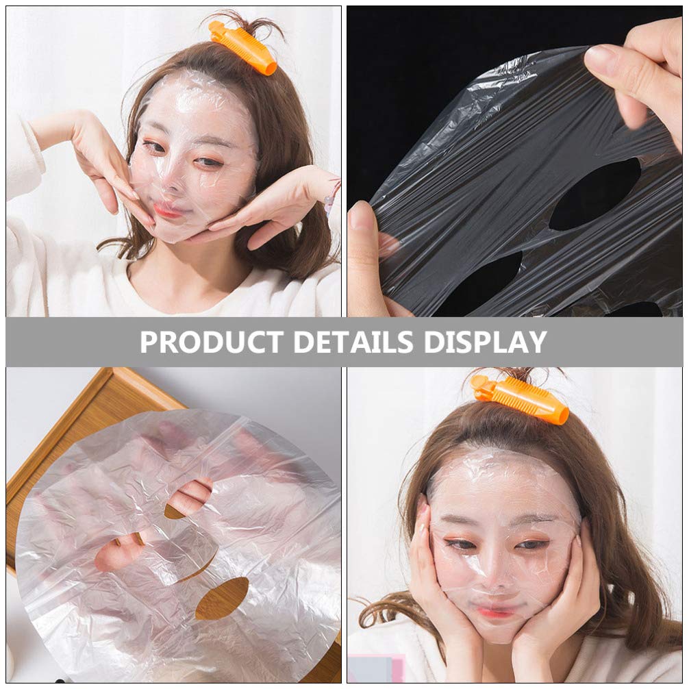 Beaupretty 400Pcs DIY Facial Sheet: Plastic face paper sheet - Precut Plastic Facial Cover for Home and Salon Clear (Pack of 2)