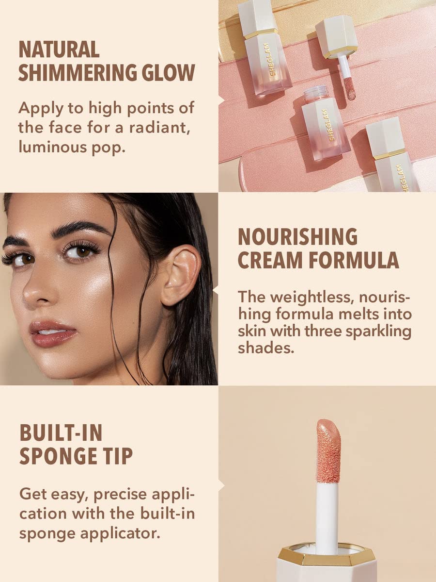 Glow Bloom Liquid Waterproof Highlighter - Long Lasting Cream with Shimmer | Bellini Brunch