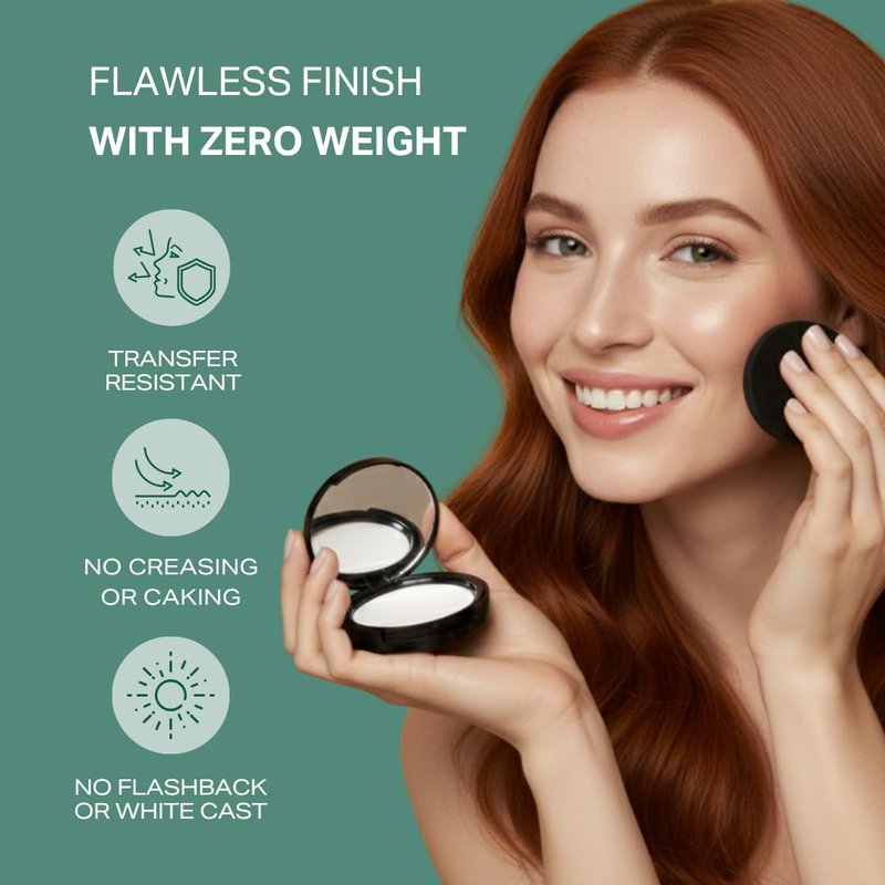 HD-Perfect Matte Pressed Powder - Soft Focus, No Flashback | Talc-Free Translucent Powder for All Skin Tones