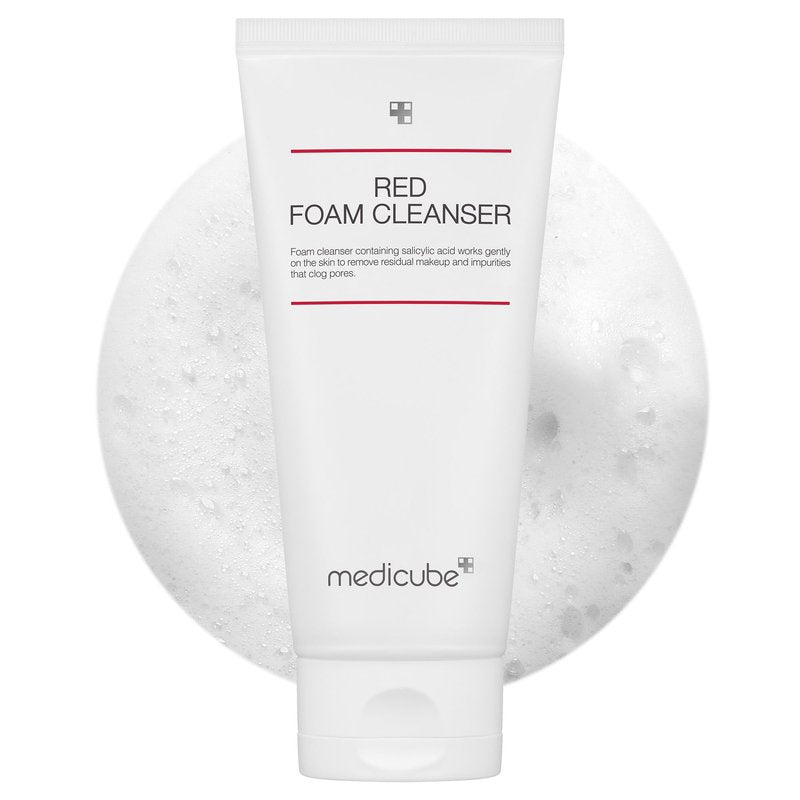 medicube Facial Cleanser Red Foam Cleanser | Daily Gentle Cleansing Foam for Sensitive & Troubled Skin | Deep Cleansing Impurities & Excess Sebum Control | Korean Skincare, 4.23 oz