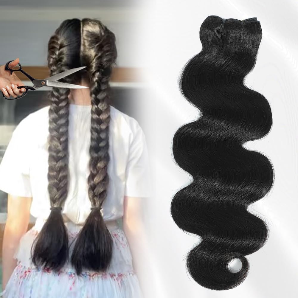 Raw Bundles Human Hair Body Wave Bundles, 10 Inch 16A Raw Hair Bundles Burmese Hair Bundles, 3 Years Service Life, Keep Texture Silky Soft Tangle-Free after Multiple Washes