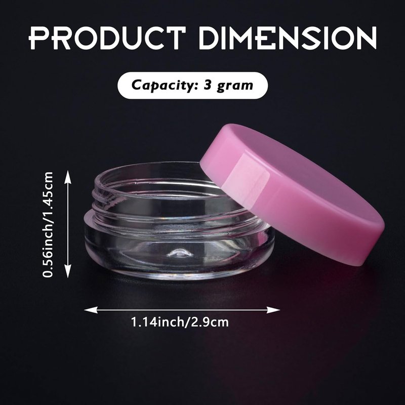 Clear Sample Containers - 200 Count 3g Lip Balm Jars with Lids & Mini Spoons | Includes 200 Labels