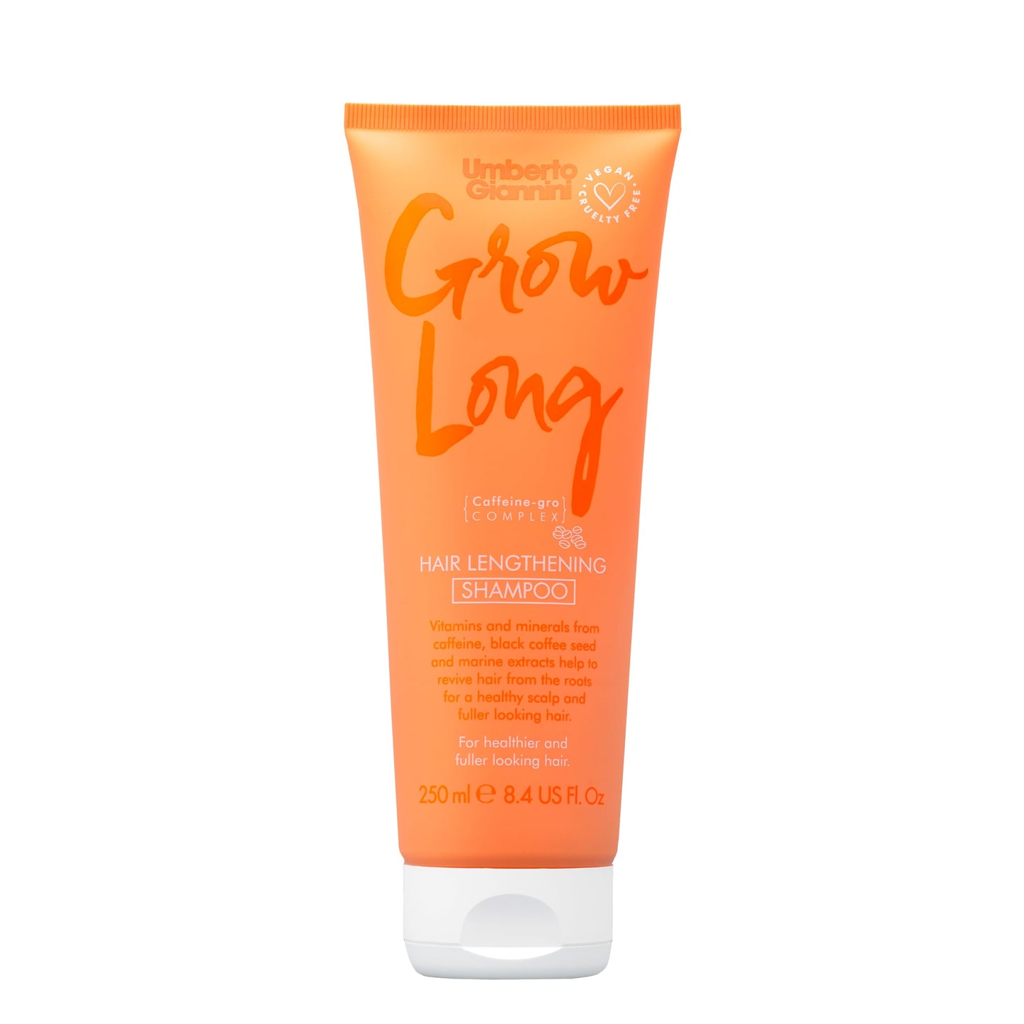 Umberto Giannini Grow Long Root Stimulating Caffeine Shampoo For Hair Growth - Vegan and Cruelty Free Haircare 8.4 FL OZ