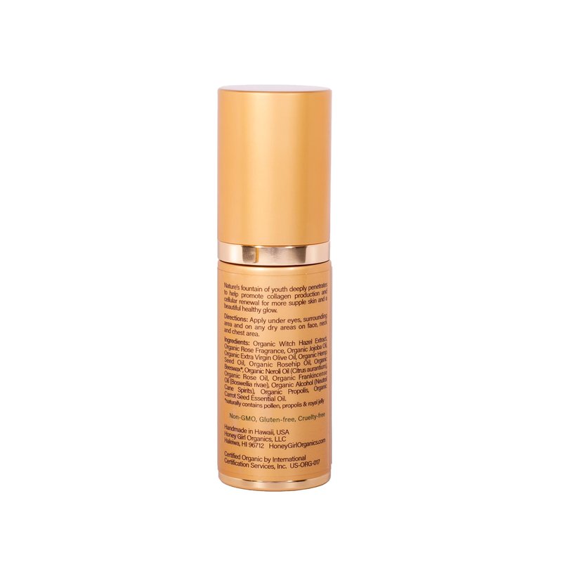 Honey Girl Organics HoneyGlo Regenerating Face Serum, USDA Certified Organic Facial Serum for Women Softens and Moisturizes Skin with Enriched Beehive Ingredients, Vitamin C and EVOO (1 oz)