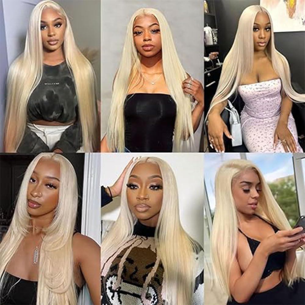 #613 Blonde Bundles Human Hair 18 20 22 Straight Color 613 Human Hair Bundles Blonde Extension 100 Gram Per Bundle 12A Unprocessed Brazilian Remy Hair Virgin Hair for Black Women